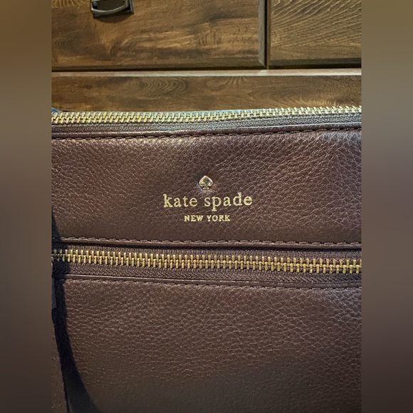 Kate Spade New York Pebbled Leather Crossbody Purse/ Bag In Mocha Brown - Picture 2 of 16